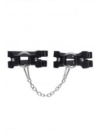 Черные кожаные оковы из двух ремешков - Pecado - купить с доставкой в Архангельске