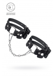 Черные кожаные оковы из двух ремешков - Pecado - купить с доставкой в Архангельске