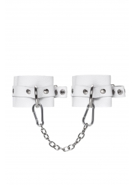 Белые мягкие кожаные оковы с люверсами - Pecado - купить с доставкой в Архангельске