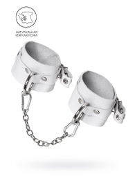 Белые мягкие кожаные оковы с люверсами - Pecado - купить с доставкой в Архангельске