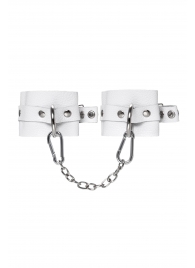 Белые мягкие кожаные наручники с люверсами - Pecado - купить с доставкой в Архангельске