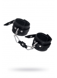 Черные двухслойные наручники с белой строчкой - Pecado - купить с доставкой в Архангельске