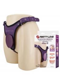 Фиолетовые трусики харнесс с платформой Caludio III - Baile - купить с доставкой в Архангельске