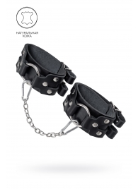 Черные кожаные оковы с двумя ремешками - Pecado - купить с доставкой в Архангельске