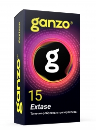 Презервативы анатомической формы с точечной и ребристой структурой Ganzo Extase - 15 шт. - Ganzo - купить с доставкой в Архангельске