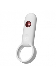 Белое эрекционное виброкольцо с пультом ДУ - Youvic - в Архангельске купить с доставкой