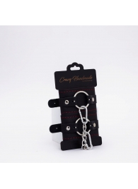 Черно-красные кожаные наручники - Crazy Handmade - купить с доставкой в Архангельске