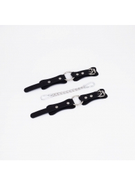 Черные кожаные наручники с кольцом - Crazy Handmade - купить с доставкой в Архангельске