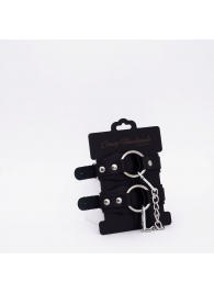 Черные кожаные оковы с кольцом - Crazy Handmade - купить с доставкой в Архангельске