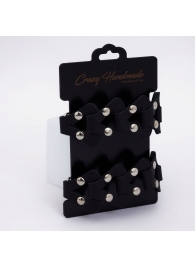 Черные кожаные наручники из звеньев - Crazy Handmade - купить с доставкой в Архангельске