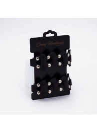 Черные кожаные оковы из звеньев - Crazy Handmade - купить с доставкой в Архангельске