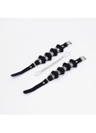 Черные кожаные оковы из звеньев - Crazy Handmade - купить с доставкой в Архангельске