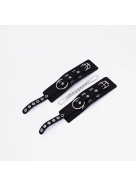 Черные кожаные наручники Sex - Crazy Handmade - купить с доставкой в Архангельске