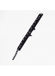 Черный однослойный кожаный ошейник с имитацией фигурного воротничка - Crazy Handmade - купить с доставкой в Архангельске