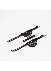 Черные оковы с золотистой фурнитурой - Crazy Handmade - купить с доставкой в Архангельске