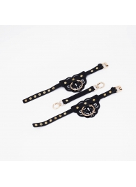 Черные оковы с золотистой фурнитурой - Crazy Handmade - купить с доставкой в Архангельске