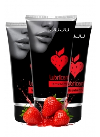 Набор из 3 съедобных лубрикантов JUJU со вкусом клубники - JuJu - купить с доставкой в Архангельске