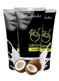 Набор из 3 съедобных лубрикантов JUJU со вкусом кокоса - JuJu - купить с доставкой в Архангельске