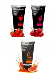 Набор из 3 съедобных лубрикантов JUJU (клубника, малина, грейпфрут) - JuJu - купить с доставкой в Архангельске