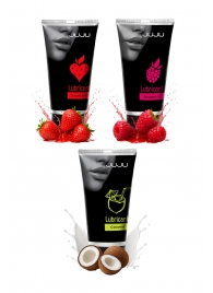 Набор из 3 съедобных лубрикантов JUJU (клубника, малина, кокос) - JuJu - купить с доставкой в Архангельске