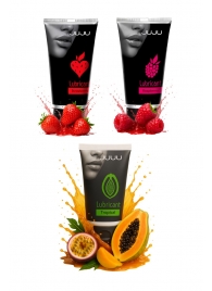 Набор из 3 съедобных лубрикантов JUJU (клубника, малина, тропические фрукты) - JuJu - купить с доставкой в Архангельске