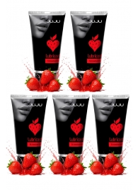 Набор из 5 съедобных лубрикантов JUJU со вкусом клубники - JuJu - купить с доставкой в Архангельске