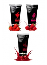 Набор из 3 съедобных лубрикантов JUJU (клубника, малина, вишня) - JuJu - купить с доставкой в Архангельске