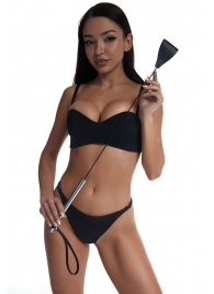 Стек с широким черным кожаным наконечником и металлической ручкой - 67 см. - Crazy Handmade - купить с доставкой в Архангельске