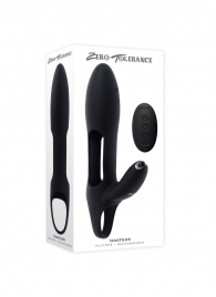 Черная насадка на пенис с вибрацией Nautilus - Zero Tolerance - в Архангельске купить с доставкой