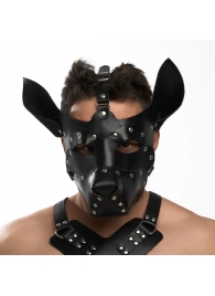Черная кожаная маска «Собака» - Crazy Handmade - купить с доставкой в Архангельске