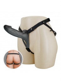 Черный полый мужской страпон London - 16,8 см. - Baile - купить с доставкой в Архангельске