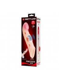 Телесная удлиняющая насадка с рельефом и вибрацией Brad - 21,3 см. - Baile - в Архангельске купить с доставкой