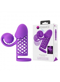 Фиолетовая вибронасадка с клиторальным отростком Harden - Baile - в Архангельске купить с доставкой