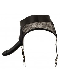 Черный женский страпон Strap-on Set: трусики и насадка - Orion - купить с доставкой в Архангельске