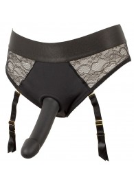 Черный женский страпон Strap-on Set: трусики и насадка - Orion - купить с доставкой в Архангельске