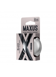 Черные утолщенные презервативы MAXUS Extra Strong с железным кейсом - 3 шт. - Maxus - купить с доставкой в Архангельске