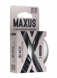 Черные утолщенные презервативы MAXUS Extra Strong с железным кейсом - 3 шт. - Maxus - купить с доставкой в Архангельске