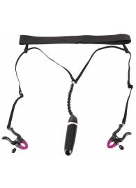 Женские вибростринги с зажимами для половых губ Spreader String with Vibrator - Orion - купить с доставкой в Архангельске