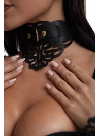 Фигурный чокер с узорами и золотистой фурнитурой - Crazy Handmade - купить с доставкой в Архангельске