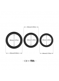 Набор из 3 черных эрекционных колец Stay Hard - Boys of Toys - в Архангельске купить с доставкой