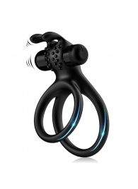 Черное эрекционное виброкольцо с подхватом мошонки Stay Hard - Boys of Toys - в Архангельске купить с доставкой