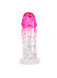 Прозрачно-розовая насадка на пенис Wilford - 13,5 см. - Baile - в Архангельске купить с доставкой
