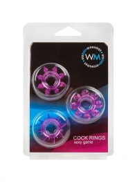 Набор из 3 лиловых эрекционных колец различной формы - Erowoman-Eroman - в Архангельске купить с доставкой