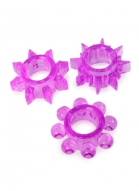 Набор из 3 лиловых эрекционных колец различной формы - Erowoman-Eroman - в Архангельске купить с доставкой