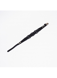 Черный ажурный чокер с золотистой фурнитурой - Crazy Handmade - купить с доставкой в Архангельске