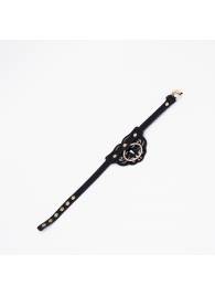 Черный чокер с клепками и золотистой фурнитурой - Crazy Handmade - купить с доставкой в Архангельске