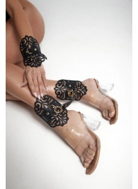 Черный фигурные оковы с золотистой фурнитурой - Crazy Handmade - купить с доставкой в Архангельске