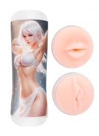 Двусторонний мастурбатор в колбе аниме - вагина и ротик - Tokyo Style - в Архангельске купить с доставкой