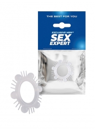 Эластичное эрекционное кольцо с шипиками и шариками - Sex Expert - в Архангельске купить с доставкой