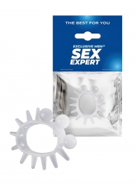 Эластичное эрекционное кольцо с шариками и лучами - Sex Expert - в Архангельске купить с доставкой